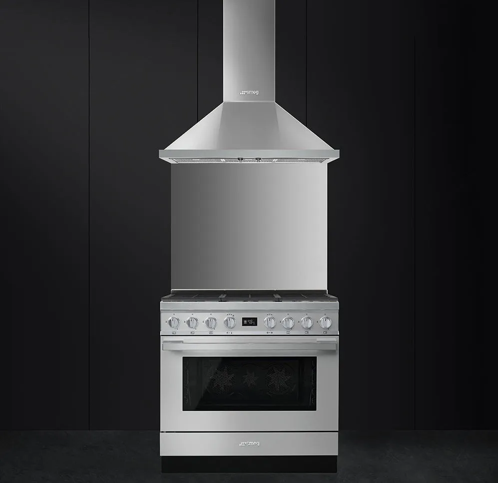 SMEG תנור משולב כיריים גז 90 ס"מ פירוליטי סדרת PORTOFINO גימור נירוסטה תוצרת SMEG דגם CPF9GPX — תמונה 2